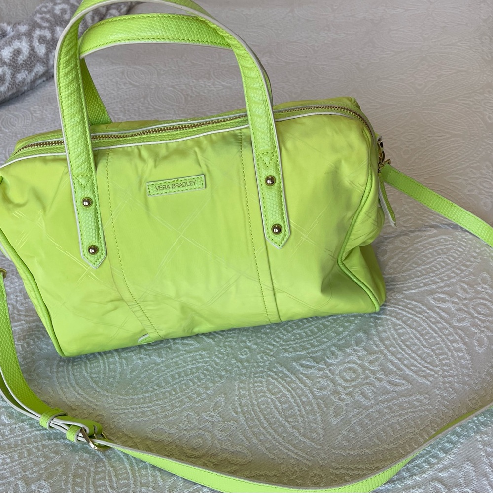 Vera Bradley Neon Green Satchel bag crossbody